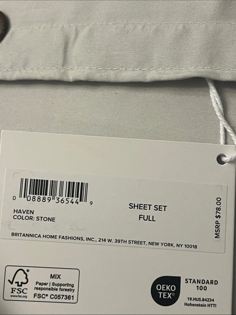 Ugg Haven Full Sheet Set - Flat, Fitted 2 Pillowcases Cooling Technology Stone